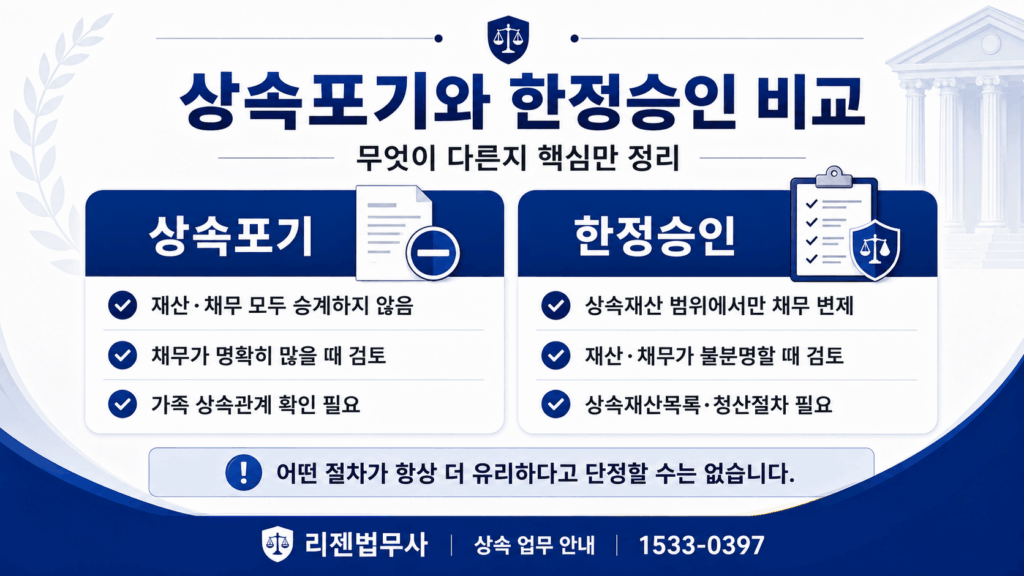 상속포기와 한정승인 차이 비교