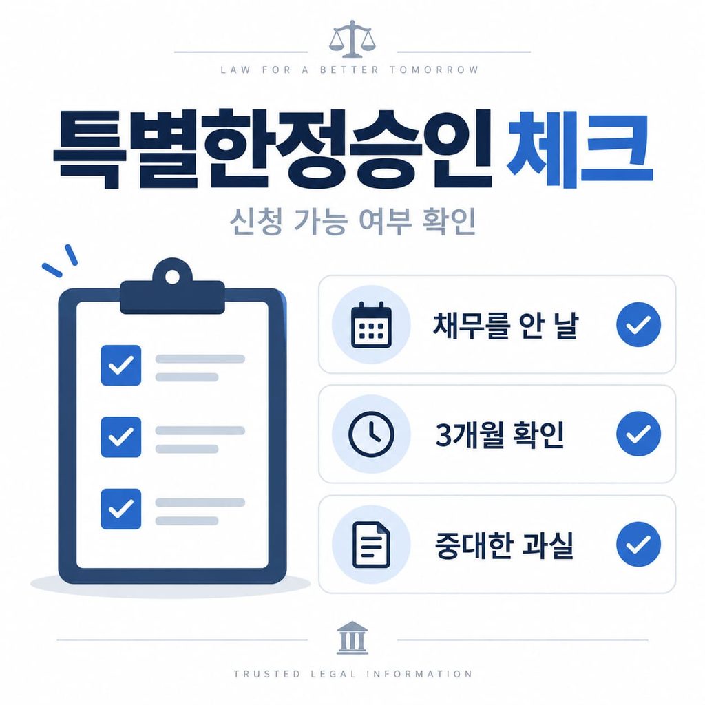 특별한정승인 신청 가능 여부 체크리스트 이미지
